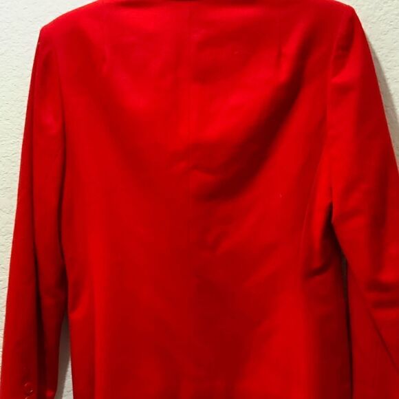 Pendleton Vintage Red Wool Blazer Jacket Size 8 one Button Made In USA - Picture 7 of 7